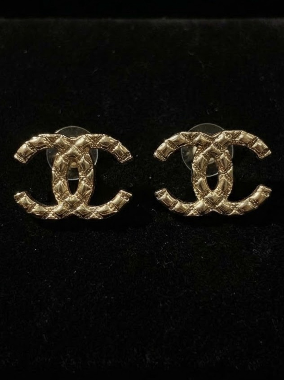 Gold-Tone Interlocking Letter C Stud Earrings